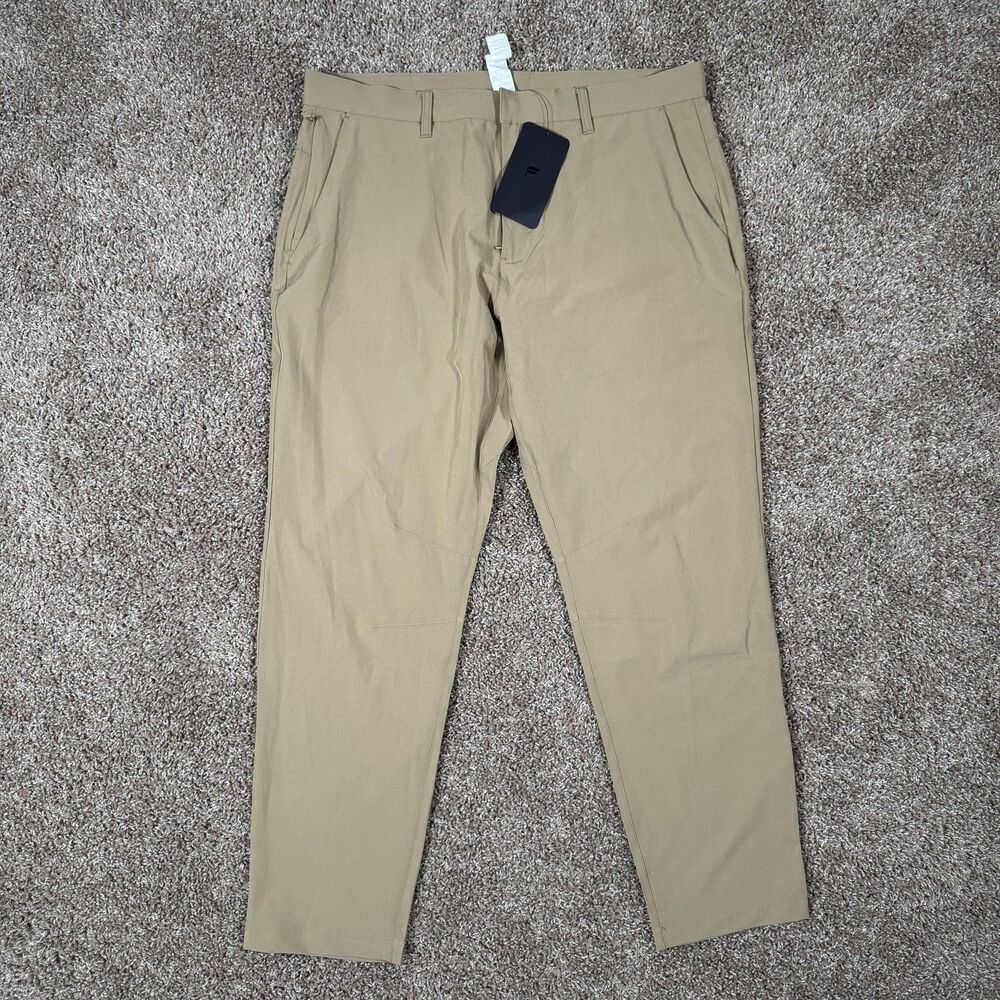 Fabletics The Only Pant Slim Pants Mens 35x32 Beige Stretch Water Resistant